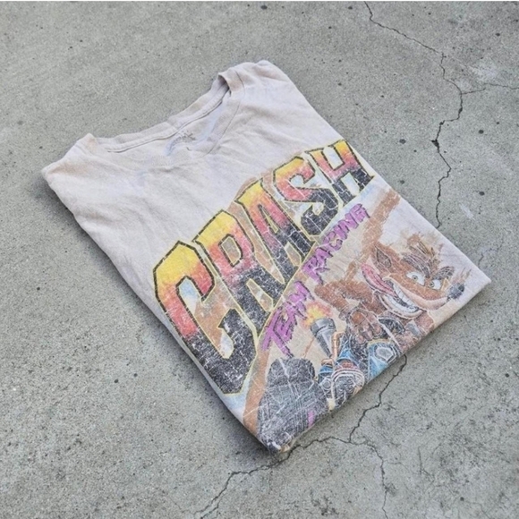 Crash Team Racing 99 Size L Baige Graphic print t-shirt - Picture 1 of 4